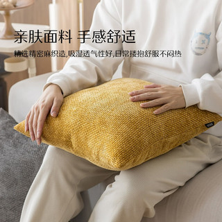 水星家纺抱枕办公室午睡沙发床头简约靠垫 小格子素色靠垫 小格子素色简约靠垫(奶灰色) 45cm×45cm