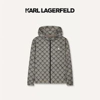 Karl Lagerfeld卡尔拉格斐轻奢老佛爷男装 2024夏款潮流休闲连帽薄夹克外套 卡其 48