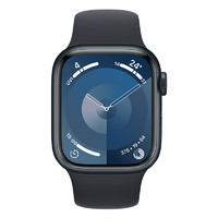 20点开始、88VIP：Apple 苹果 Watch Series 9 智能手表 GPS款 41mm 午夜色 橡胶表带 S/M