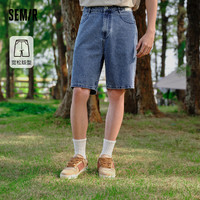 Semir 森马 牛仔裤男2023夏季新款复古时尚潮流男士街头个性舒适日常短裤