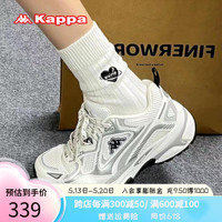 KAPPA卡帕男鞋运动老爹鞋子男2024夏季透气网面鞋男休闲跑鞋 鹭羽白/奥运灰 40