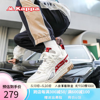 KAPPA卡帕男鞋厚底板鞋男2024夏季运动耐磨滑板鞋子男百搭小白鞋 经典白/静谧灰/酒红色 44
