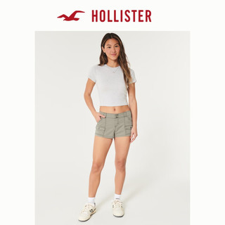HOLLISTER24夏季美式辣妹休闲低腰工装风短裤 女 KI349-4193 橄榄绿 160/64A（0标准版）