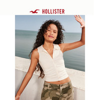 HOLLISTER24夏季新款美式辣妹修身无袖Polo衫T恤 女 KI339-4060