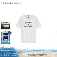 TOMMY HILFIGER24春夏童装男纯棉休闲简约刺绣圆领短袖T恤TH2422594 浅灰色B10 5/110cm