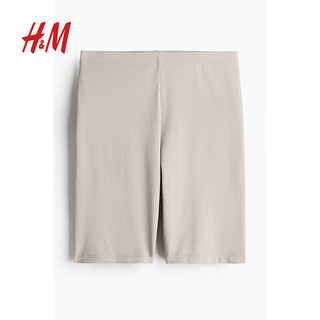 H&M女装裤子2024夏季细纤维骑行短裤1229592 深灰色 L