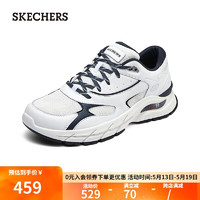 SKECHERS 斯凯奇 休闲鞋运动鞋透气潮流鞋子210424 白色/海军蓝色/WNV 45.5