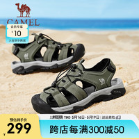 骆驼（CAMEL）2024夏季休闲凉鞋户外沙滩镂空透气免系鞋 G14M307627 浅绿男 44