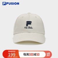 FILA FUSION斐乐潮牌款棒球帽子2024春运动帽遮阳帽鸭舌帽 乳糖色-BG XS