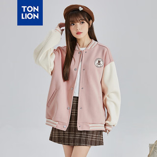 唐狮 TONLION女棒球服外套 雾霾粉 L