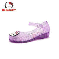 Hello Kitty HELLOKITTY 童鞋女童凉鞋夏季软底舒适沙滩鞋儿童时尚果冻鞋K181A5908紫色22