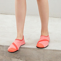 FITKICKS 室内训练鞋健身运动休闲女鞋家居瑜伽舞蹈鞋软底鞋 黛粉色 XL码