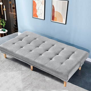 华恺之星 沙发床 两用折叠沙发多功能小户型双人位休闲沙发S69浅灰色棉麻