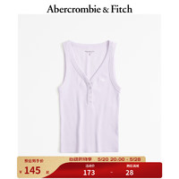 ABERCROMBIE & FITCH女装 24春夏美式风基本款小麋鹿亨利式辣妹背心358962-1 浅紫色 XS