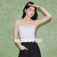 百家好（Basic House）吊带女背心打底白色风感波粒-B0624H5V432 白色 L100-110斤