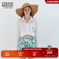 Teenie Weenie小熊2024夏季马卡龙彩色休闲松弛感长袖衬衫女装 白色 170/L