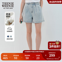 Teenie Weenie小熊女装2024夏季元气少女时尚通勤宽松牛仔短裤 浅蓝色 170/L