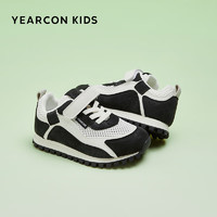 YEARCON 意尔康 童鞋女童运动鞋2024春夏儿童软底透气网鞋男童跑步鞋 米/黑31 米/黑（网纱）