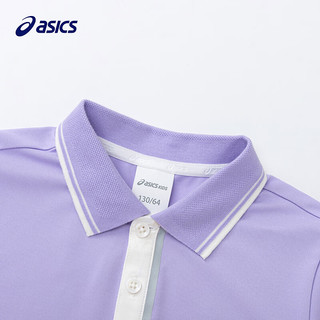 asics/亚瑟士童装2024儿童夏季柔韧高弹棉感运动舒适短袖T恤 508紫色 160cm