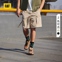 CAT卡特24夏季男户外多功能口袋设计宽松百搭直筒工装短裤 浅卡其色 S