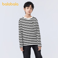88VIP：巴拉巴拉 儿童长袖t恤24春秋新款全棉童装中大童男童女童条纹上衣