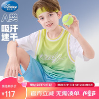 迪士尼儿童套装男童运动速干篮球服夏薄款短袖两件套 S98135蓝黄 150cm 150/适合145-155cm