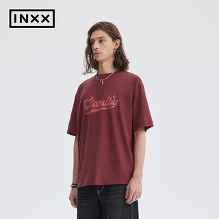 英克斯（inxx）夏季百搭基础款T恤时尚潮流短袖男女同款XME2010778 棕红色 S