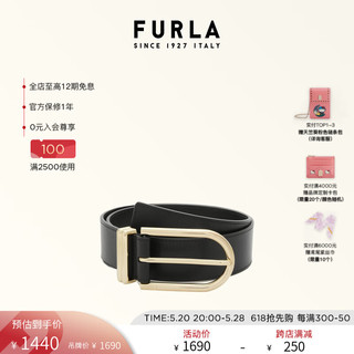 芙拉（FURLA）【抢先购】FURLA芙拉CAMELIA牛皮纯色女士腰带 黑色 90