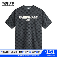 马克华菲【纯棉印花】短袖T恤男24夏透气吸汗潮流休闲圆领字母满印上衣T恤 015深灰 L
