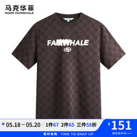 马克华菲【纯棉印花】短袖T恤男24夏透气吸汗潮流休闲圆领字母满印上衣T恤 306棕色 XL