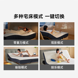8HMilan智能电动床 多功能升降双人床套装带床垫皮艺床DT3 Ultra 智仕灰 1.5M套装(电动床+20CM弹簧床垫）