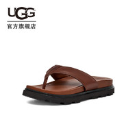 UGG 夏季男士休闲舒适纯色沙滩夹脚拖鞋户外人字拖鞋 1153077 干邑棕色 40