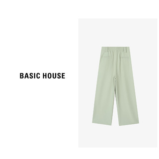 Basic House/百家好夏季垂感高腰休闲女士直筒长裤-B0624B5U222 灰色 2XL135-145斤