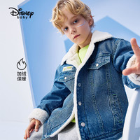 88VIP：Disney baby 迪士尼童装男童冬装牛仔棉服2023秋冬新款时尚保暖儿童棉衣外套潮