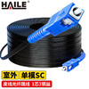 HAILE 海乐 单模1芯室外3钢丝皮线光缆 单模蝶形光纤跳线尾纤网线 SC-SC接头60米 黑色 GJYXCH-2SC-60S