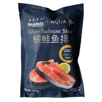 Seamix 禧美海产 冷冻三文鱼排400g（银鲑鱼排）原切段 2-3块装