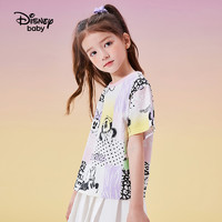 88VIP：Disney baby 迪士尼童装女童夏装短袖t恤2024新款儿童打底衫半袖纯棉宝宝上衣