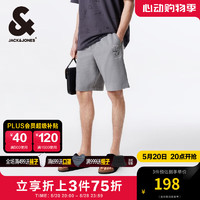 杰克·琼斯（JACK&JONES）夏季略宽松舒适含棉质感刺绣百搭个性休闲短裤男装22429F036 E40夜猫灰 S 休闲裤，短裤，西裤，运动裤