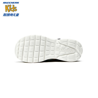 Skechers斯凯奇男童夏季运动休闲包头凉鞋时尚沙滩童鞋407112L 黑色/橄榄色/BKOL 37码