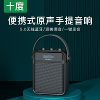 ShiDu 十度 S95广场舞蓝牙音响家用小型手提便携大音量带话筒户外k歌音箱 经典黑无话筒版