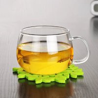 青麦 简约玻璃花草茶水果茶壶耐热茶具带竹盖过滤网北欧风格透明茶水壶凉茶壶茶杯 园趣杯(350ml)2个
