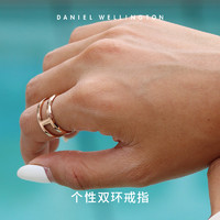 Daniel Wellington dw戒指时尚简约戒指女百搭指环戒指设计原创金色玫瑰