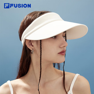 FILA FUSION斐乐潮牌女帽空顶帽2024夏时尚休闲遮阳帽运动帽 棉花糖白-IV XS