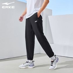 ERKE 鸿星尔克 男运动裤2024年夏季新款男休闲宽松运动裤针织九分裤男