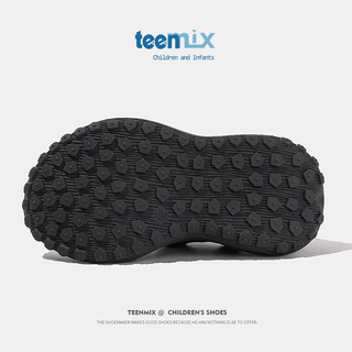 天美意（TEENMIX）天美意女童运动鞋2024夏季小孩网面透气童鞋子儿童纽扣沙滩鞋 黑色 单层  36码