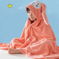木子鼎 儿童浴巾可穿卡通家用斗篷浴巾带帽加厚加大柔软吸水婴儿盖毯 宝宝粉