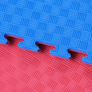 GINGPAI跆拳道垫高密度跆拳道垫子拳击台散打垫 2.5 3.0加厚泡沫垫 五道纹 红蓝2.5厘米（十张起发）