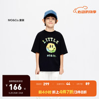 little MO&Co.吸湿速干衣 little moco童装24男女童短袖印花t恤KBD2TEET03 黑色  130/64