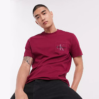 卡尔文·克莱恩 Calvin Klein 凯文克莱春夏季男士口袋小Logo印花刺绣潮牌短袖T恤