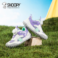 SNOOPY 史努比 童鞋儿童运动鞋男女童夏季单网透气户外耐磨鞋3821紫米29